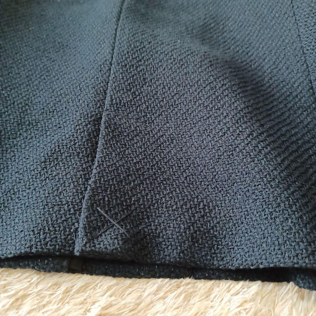 美品　アーバンリサーチドアーズ　ツィードVネックロングジャケット　ノーカラー