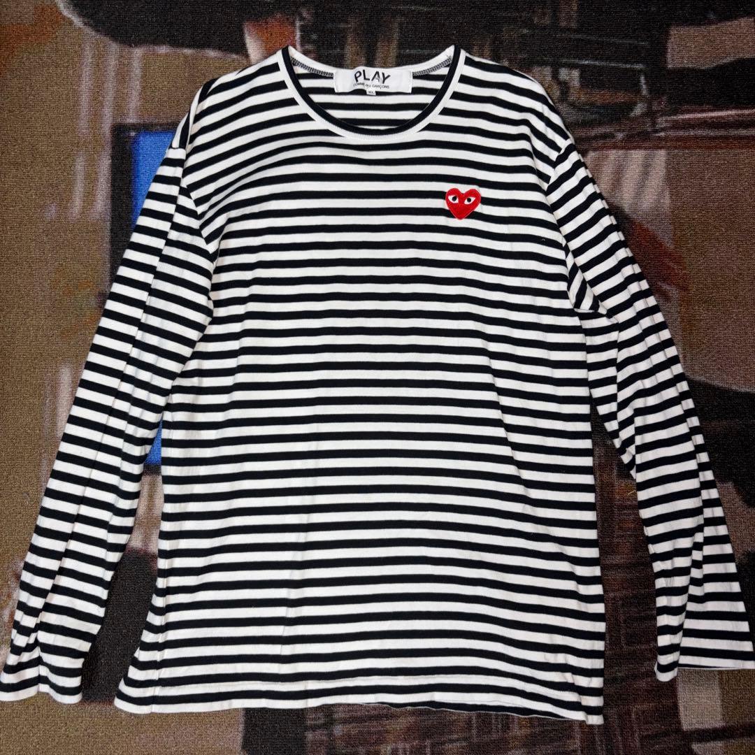 PLAY COMME des GARÇONS ストライプ長袖カットソー XL