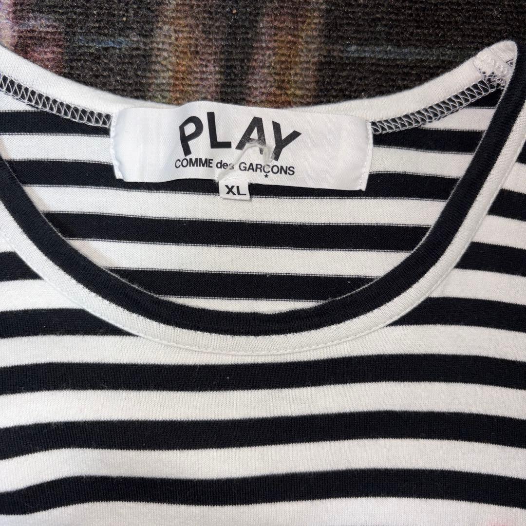PLAY COMME des GARÇONS ストライプ長袖カットソー XL