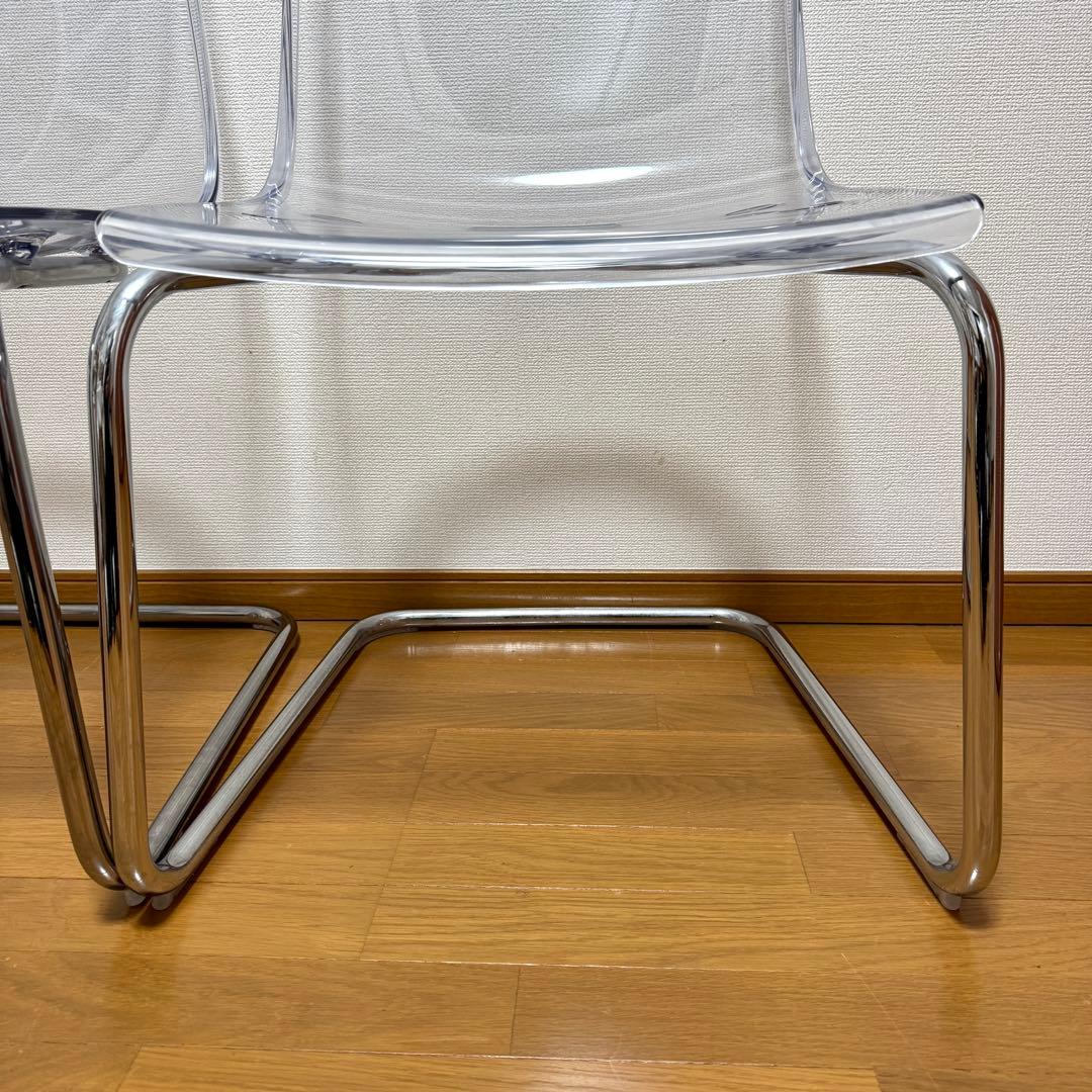 【美品】IKEA TOBIAS トービアス 透明アクリルダイニングチェア 2脚