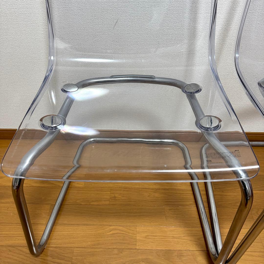 【美品】IKEA TOBIAS トービアス 透明アクリルダイニングチェア 2脚