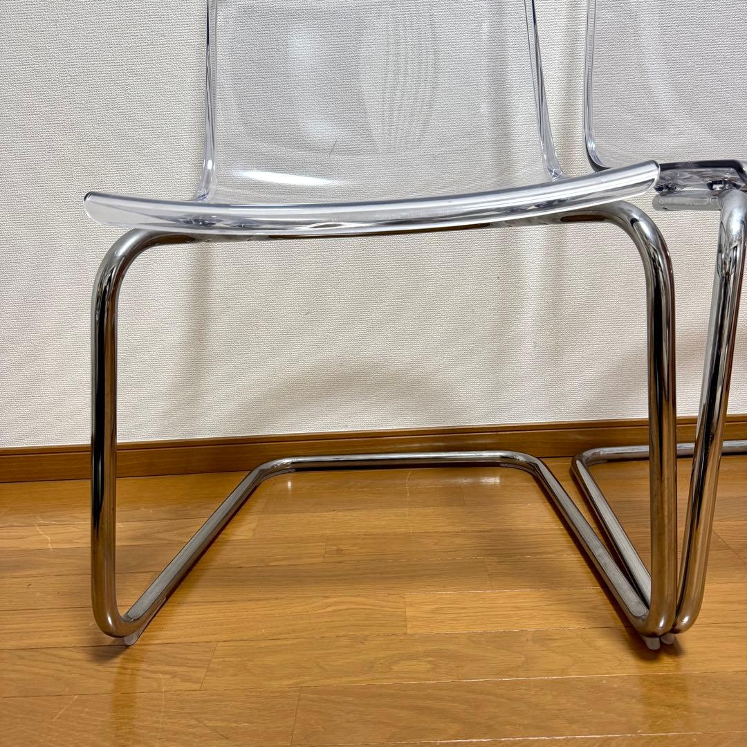 【美品】IKEA TOBIAS トービアス 透明アクリルダイニングチェア 2脚