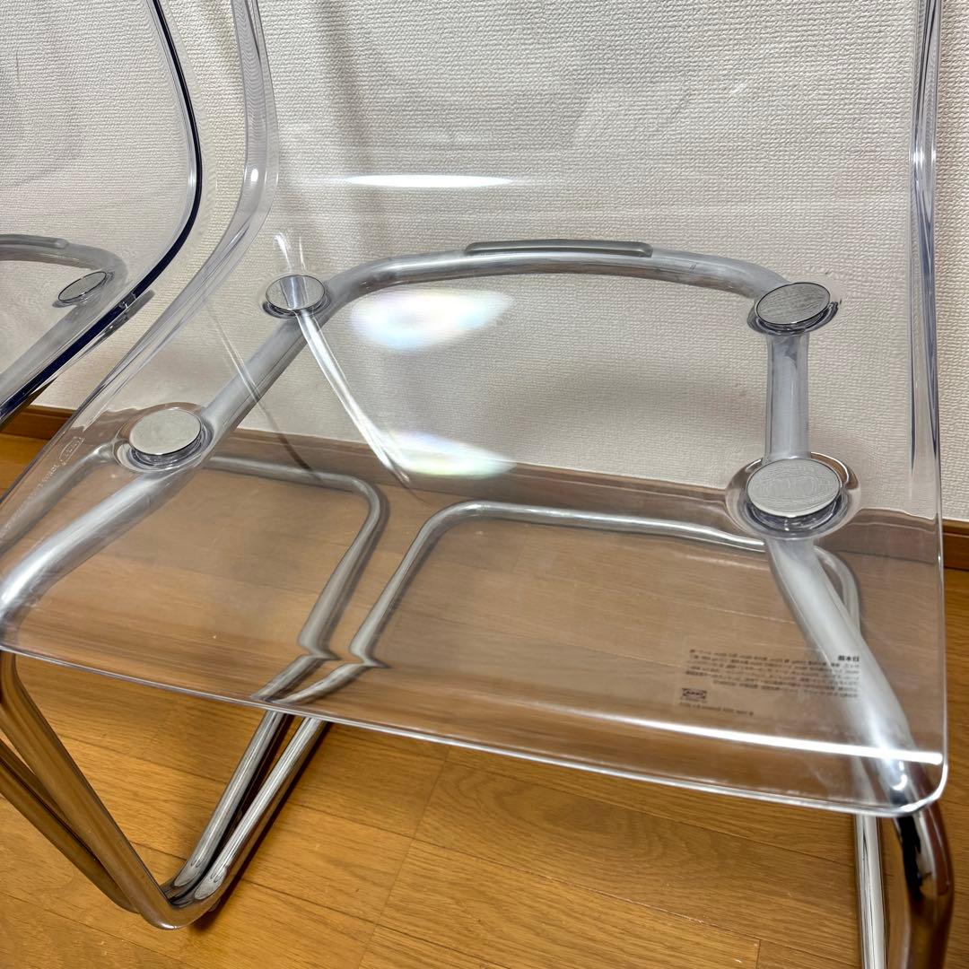 【美品】IKEA TOBIAS トービアス 透明アクリルダイニングチェア 2脚