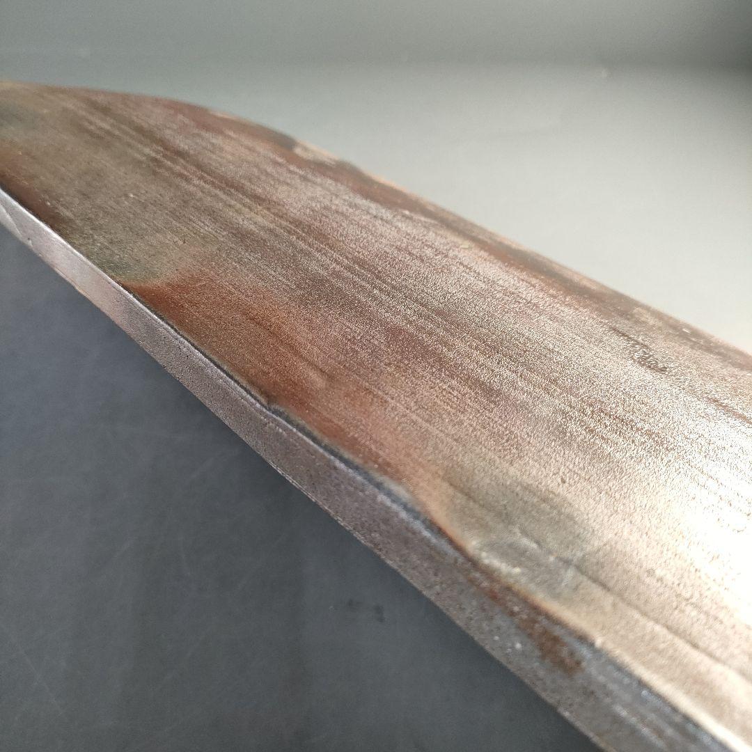 A1366-7/丹波焼/稲右衛門窯/丹波焼締四方皿/共箱/大皿/額皿/懐石道具/