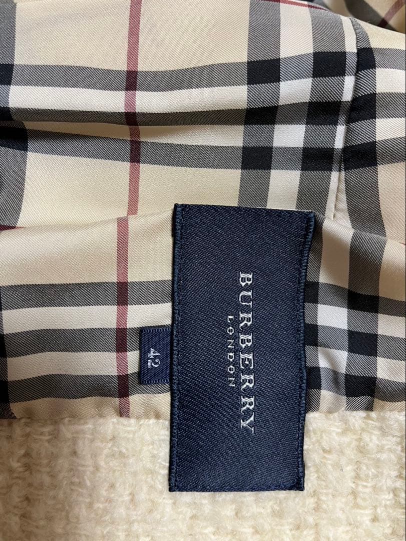 Burberry ホワイト ツイード チェスターコート