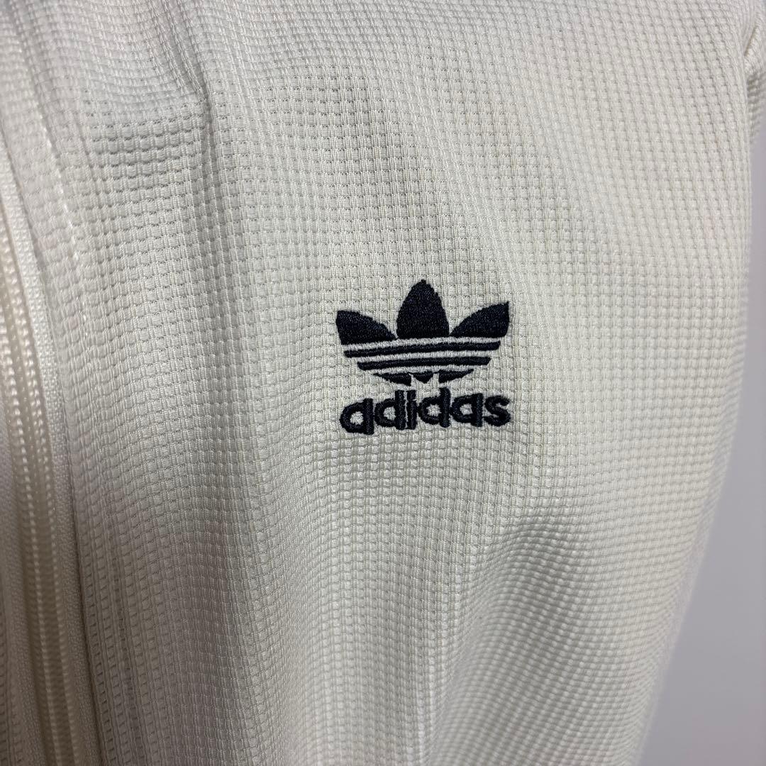 adidas クリーム色 ワッフルトラックジャケット M