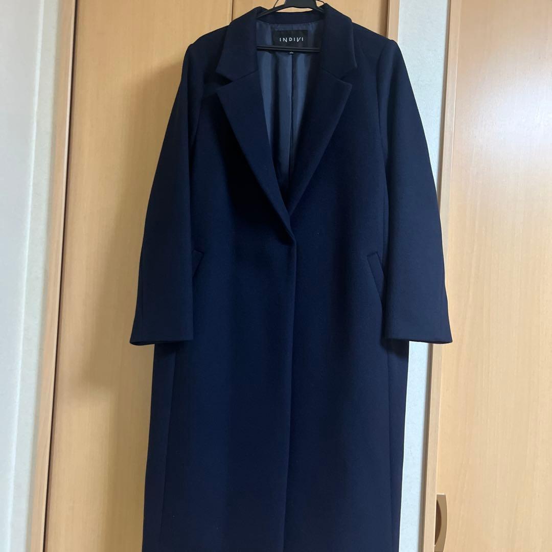 INDIVI ネイビー チェスターコート　13号