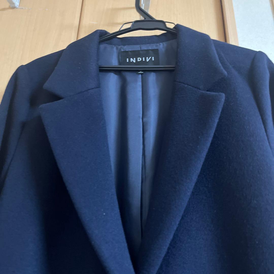 INDIVI ネイビー チェスターコート　13号