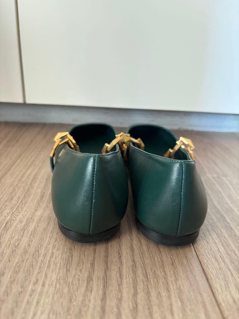 ジミーチュウ　ダイヤモンド　ティルダ　チェーン　フラットシューズ　パンプス