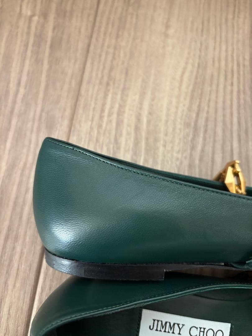 ジミーチュウ　ダイヤモンド　ティルダ　チェーン　フラットシューズ　パンプス