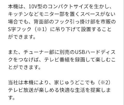 美品　Panasonic プライベートビエラ UN-10E8　10v型