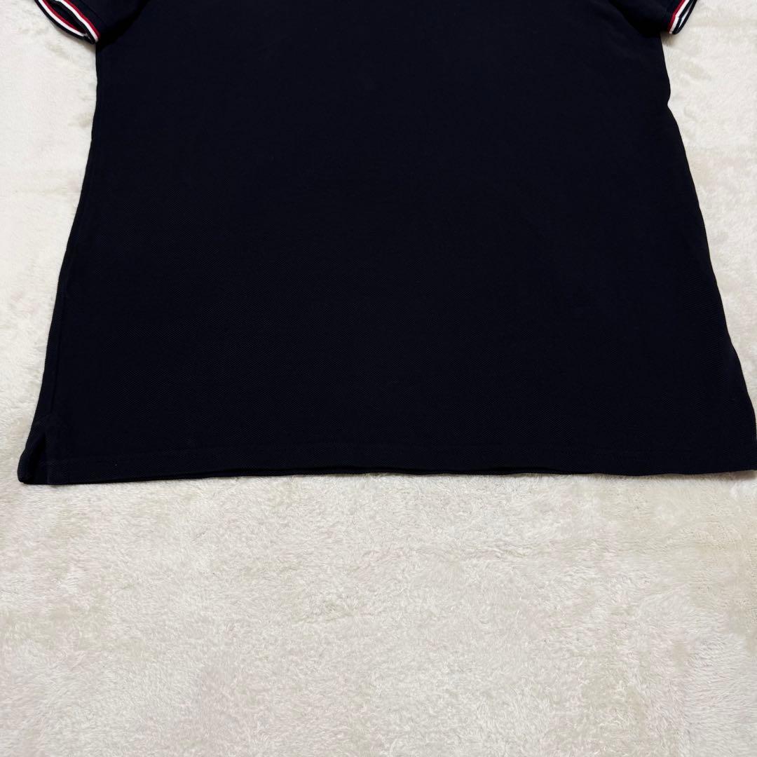 人気☆ MONCLER モンクレール ポロシャツ　ブラック　ロゴ　ワッペン　XL