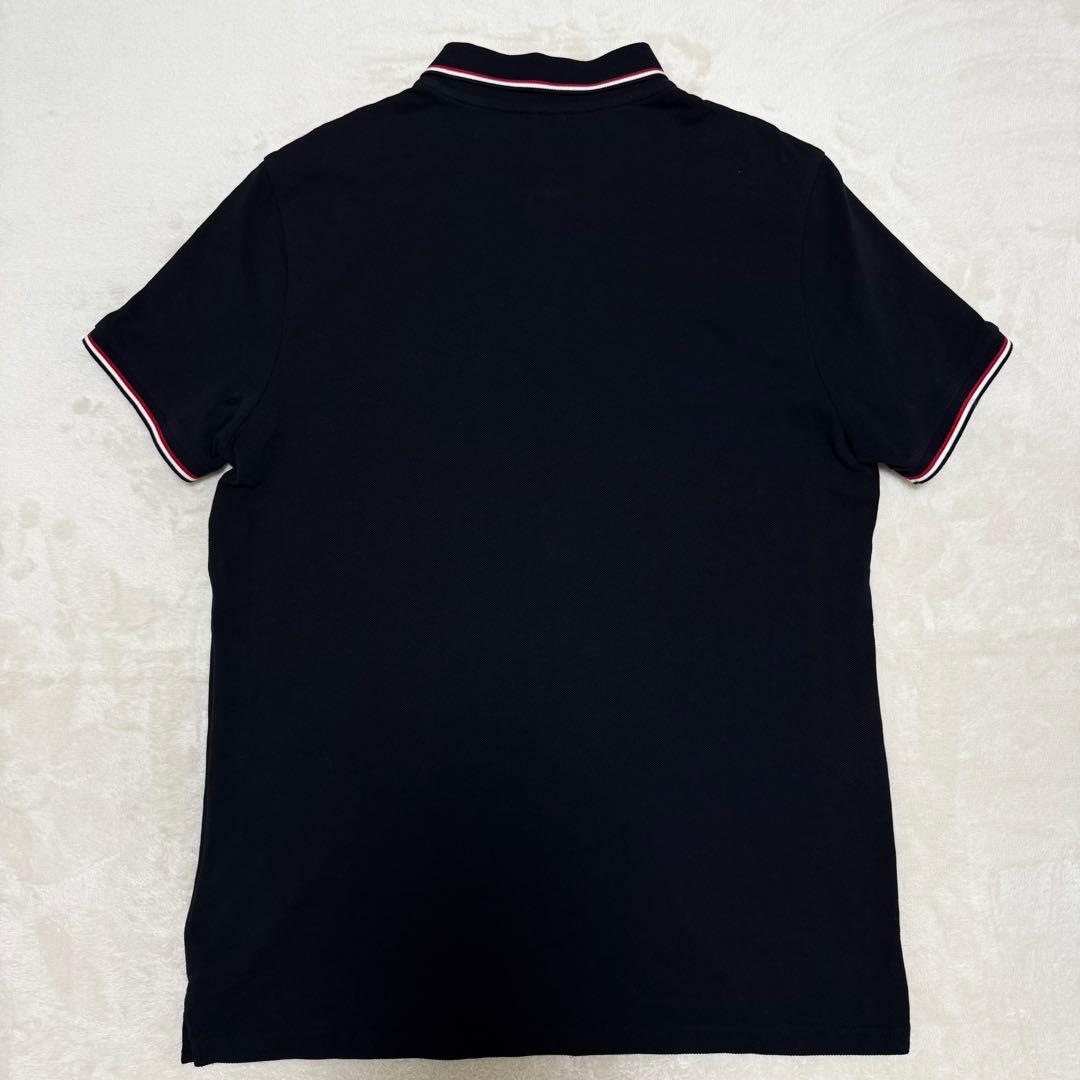 人気☆ MONCLER モンクレール ポロシャツ　ブラック　ロゴ　ワッペン　XL