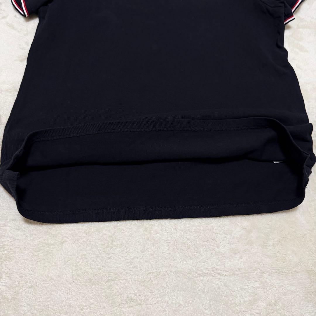 人気☆ MONCLER モンクレール ポロシャツ　ブラック　ロゴ　ワッペン　XL