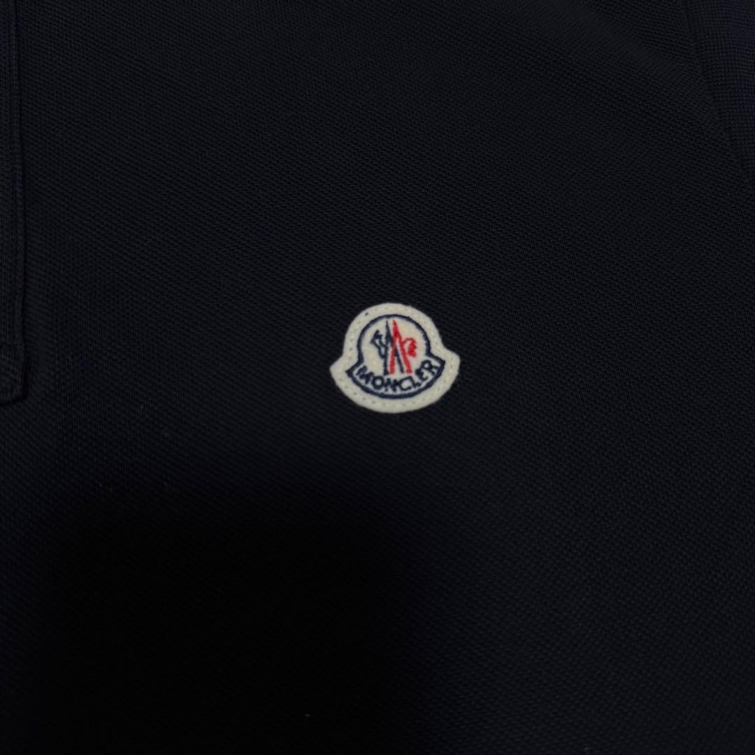 人気☆ MONCLER モンクレール ポロシャツ　ブラック　ロゴ　ワッペン　XL