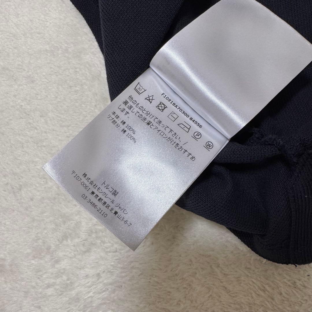 人気☆ MONCLER モンクレール ポロシャツ　ブラック　ロゴ　ワッペン　XL