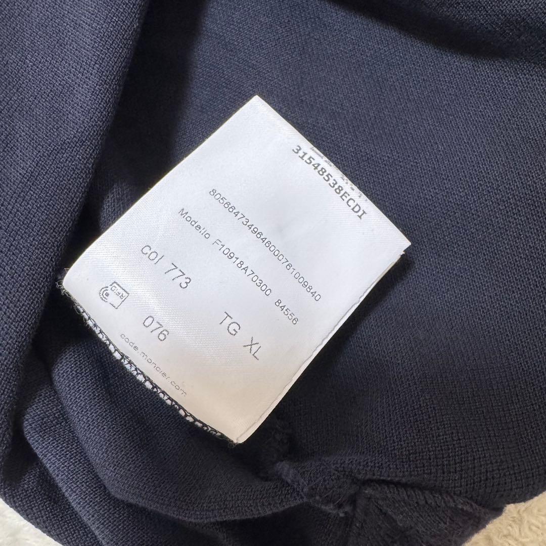 人気☆ MONCLER モンクレール ポロシャツ　ブラック　ロゴ　ワッペン　XL