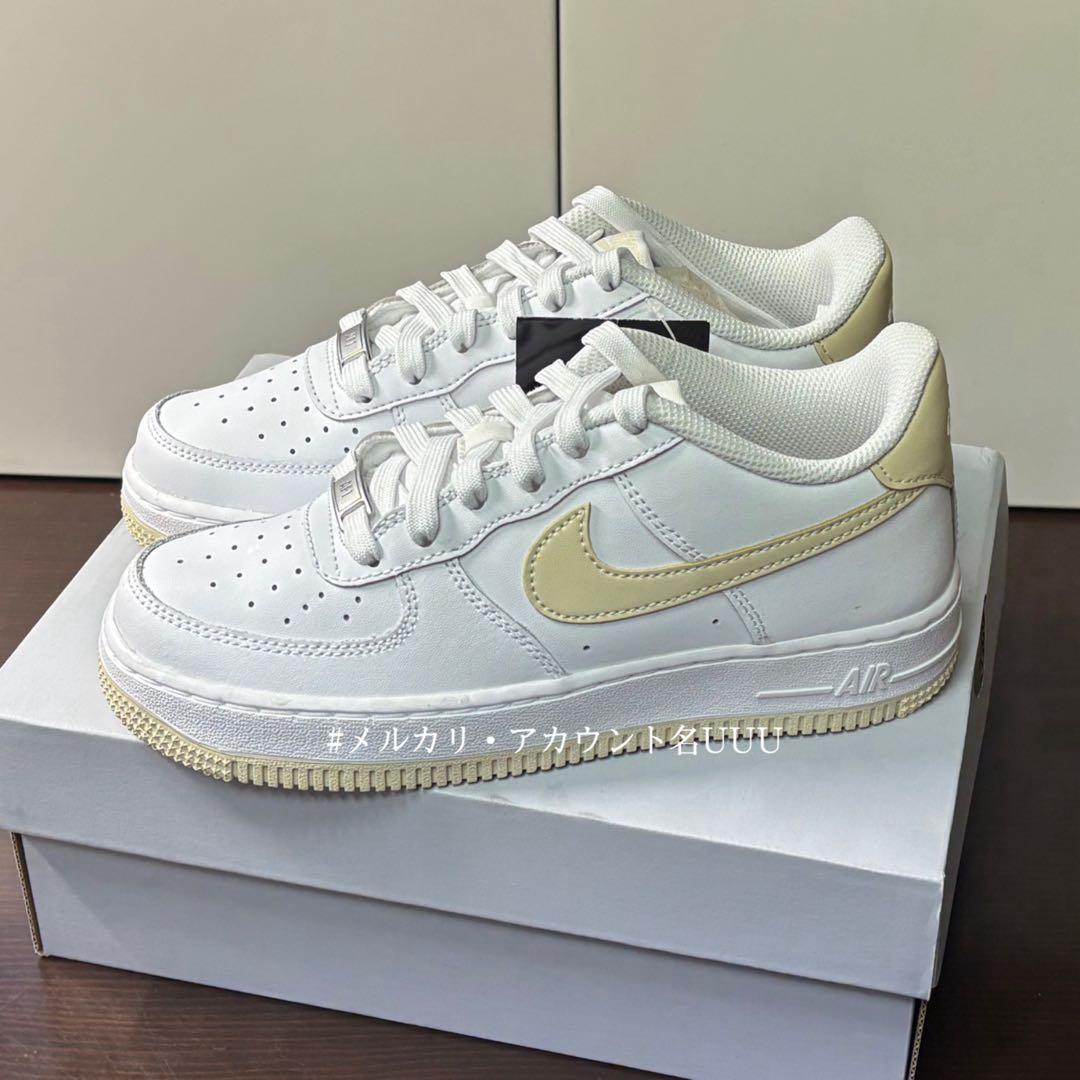 【新品23cm】NIKE｜エアフォース１GS｜ホワイト/ライトベージュ