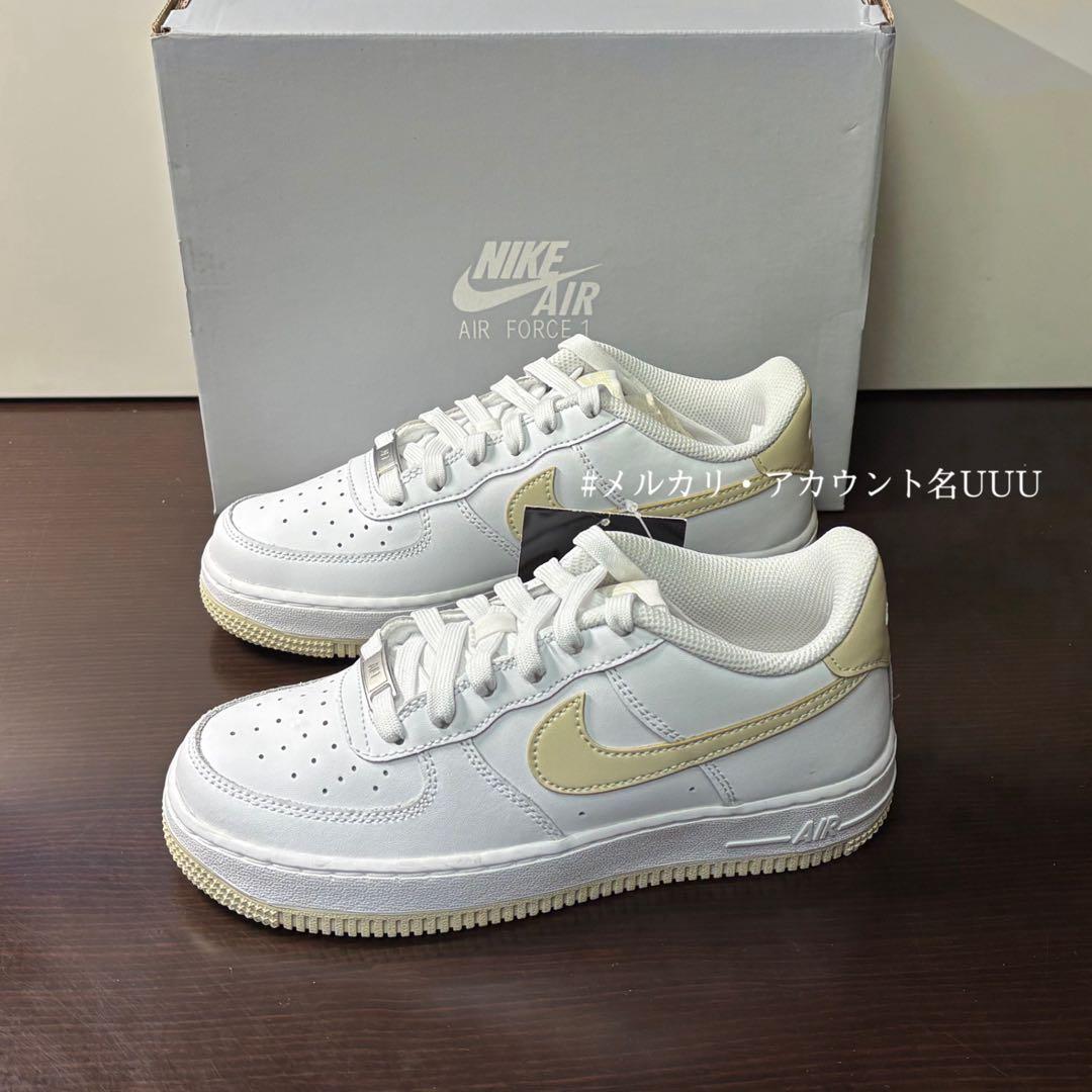 【新品23cm】NIKE｜エアフォース１GS｜ホワイト/ライトベージュ
