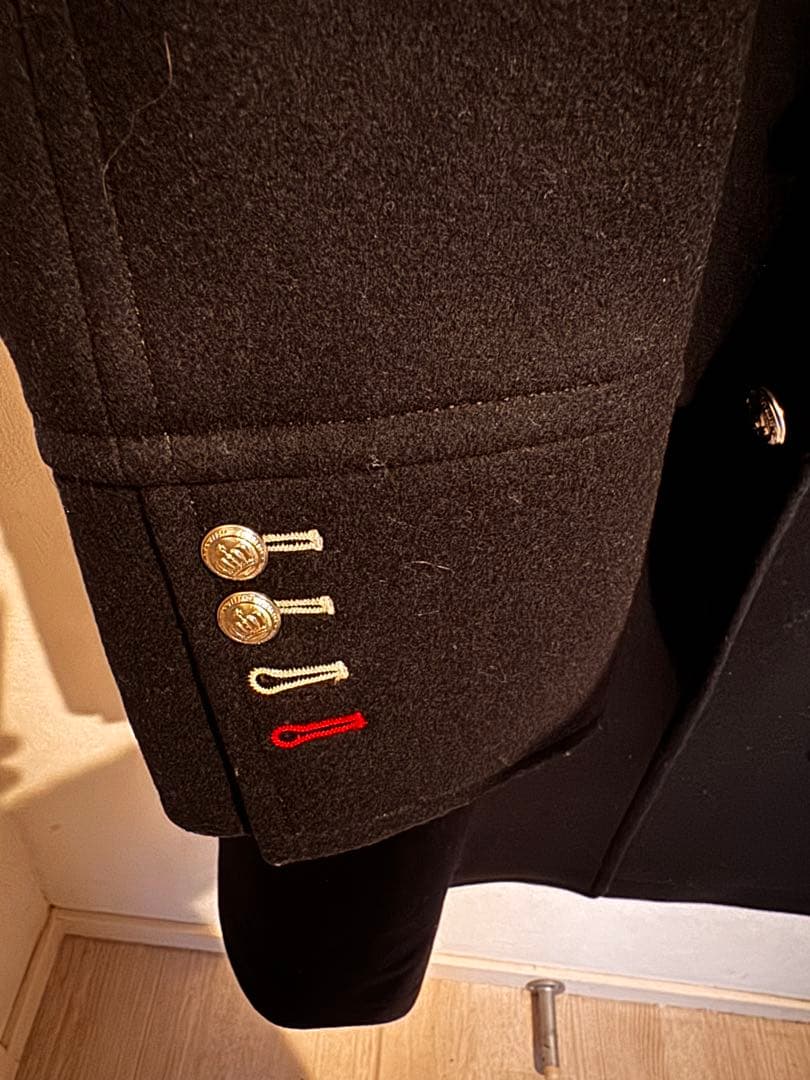 ［美品］LOVELESSウール混紡 ボタン付き 黒コート M