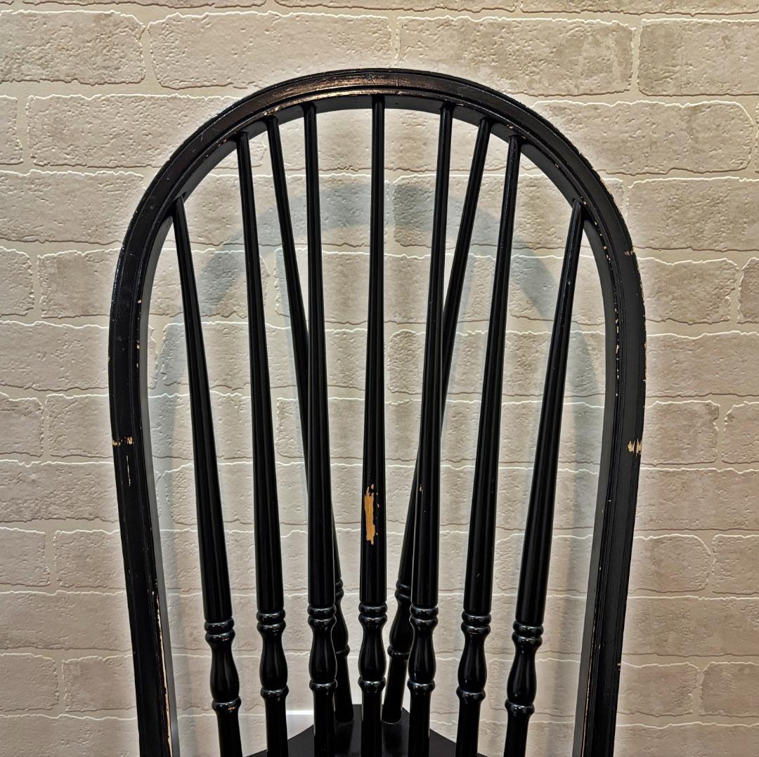 秋田木工 アンティーク レトロ ブラック スピンドルバック ウィンザーチェア③