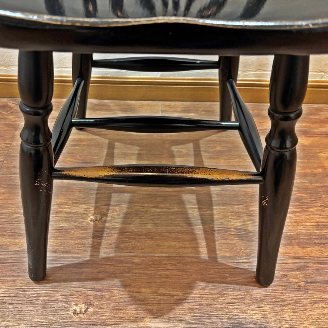 秋田木工 アンティーク レトロ ブラック スピンドルバック ウィンザーチェア③