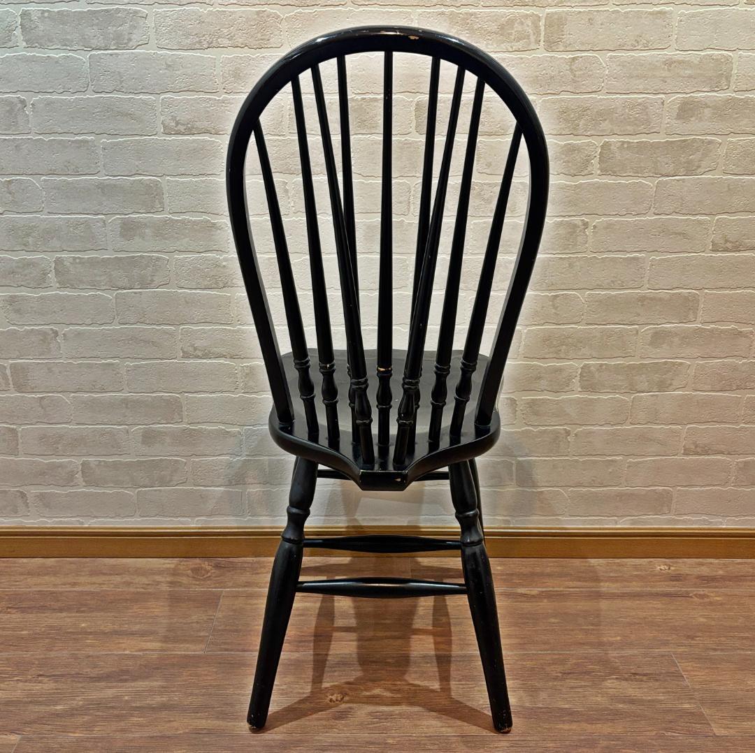 秋田木工 アンティーク レトロ ブラック スピンドルバック ウィンザーチェア③