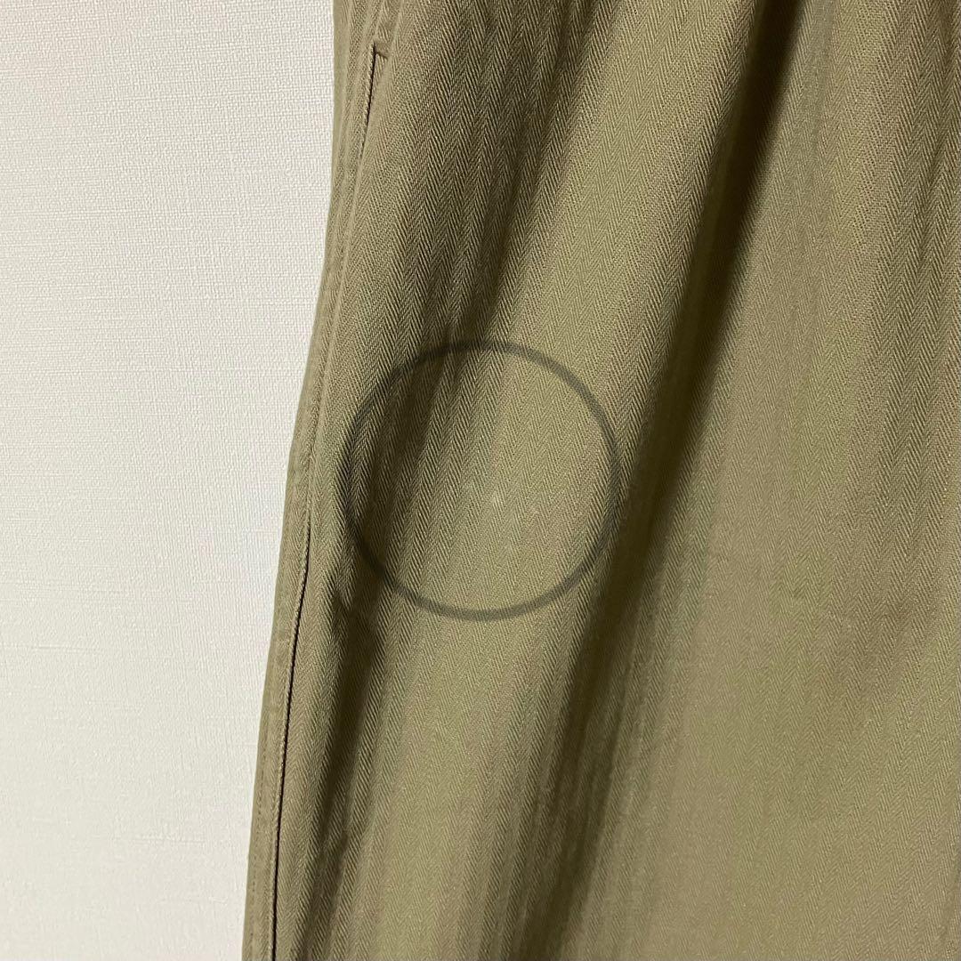 ゴーシュ スレンヘリンボン ワイドパンツ / カーキ