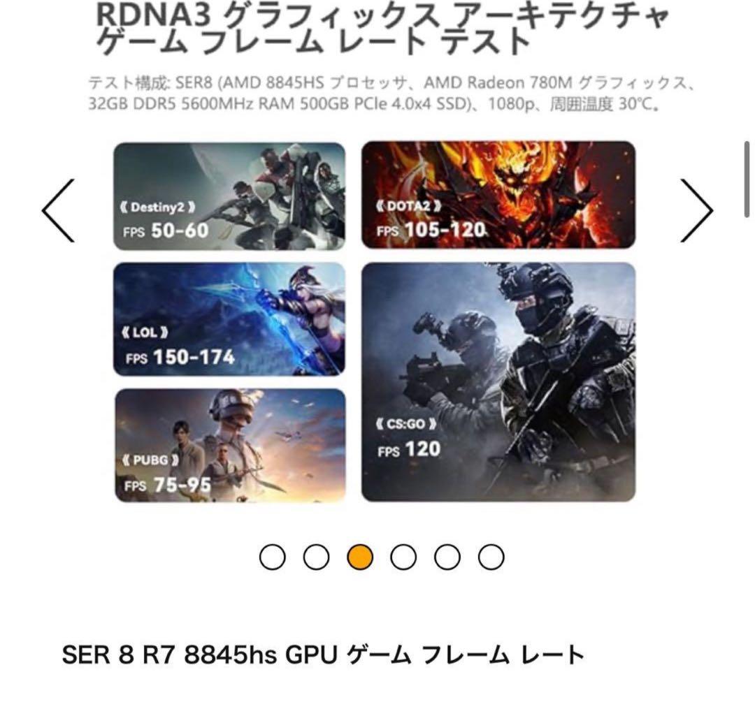 Beelink SER8 ミニPC AMD Ryzen 7 8845HS