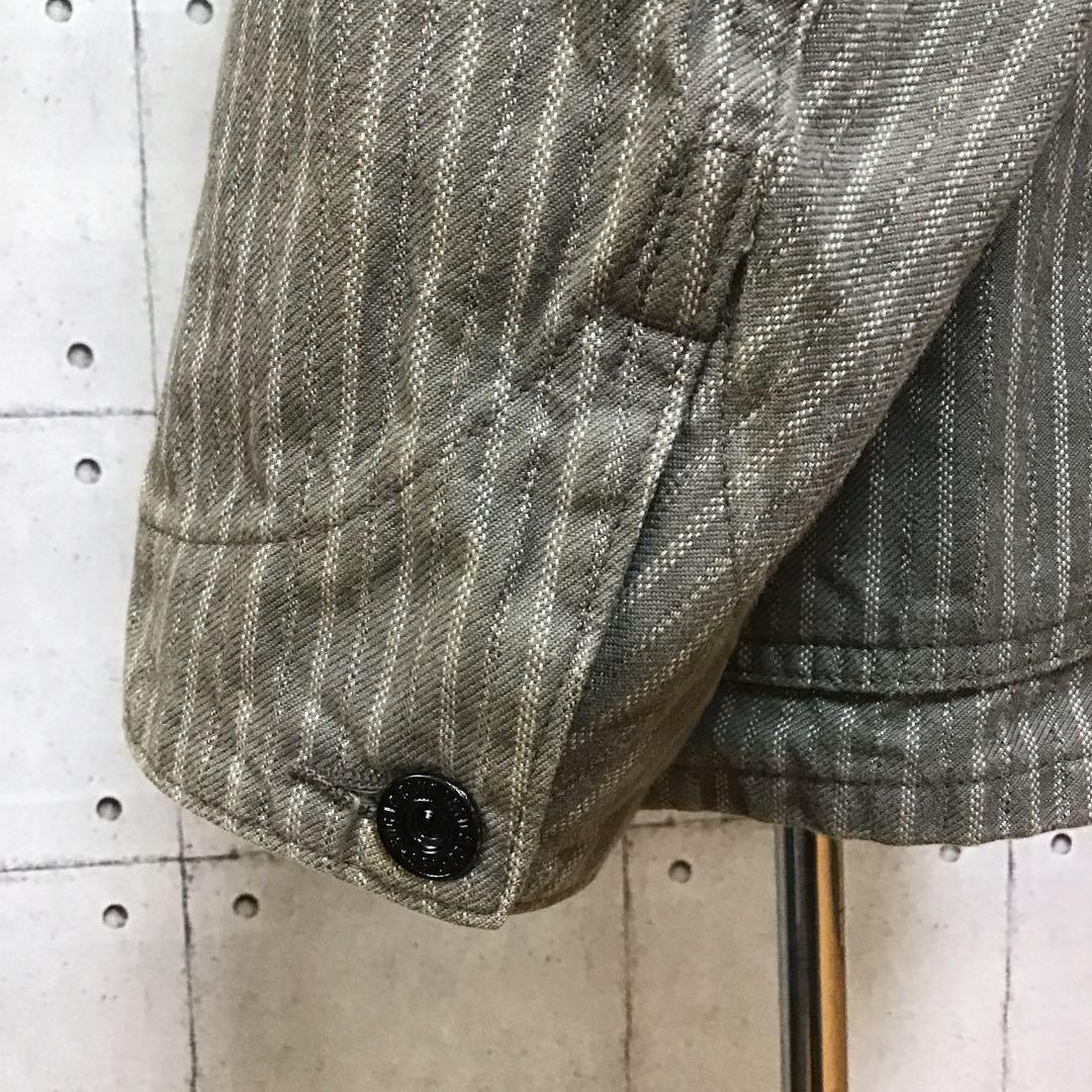 シュガーケーン　フィクションロマンス　ストライプ　カバーオール　３８　グレー