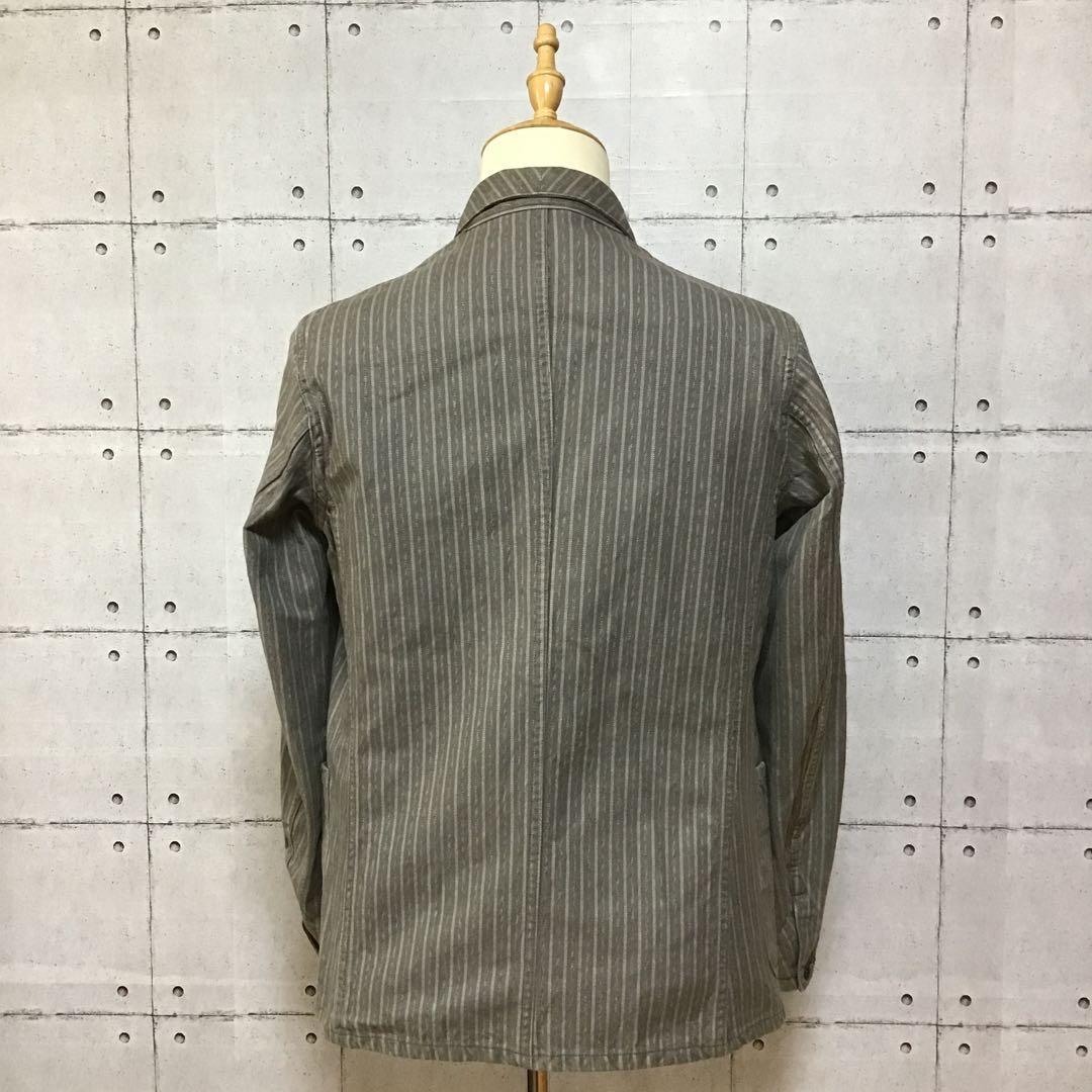 シュガーケーン　フィクションロマンス　ストライプ　カバーオール　３８　グレー