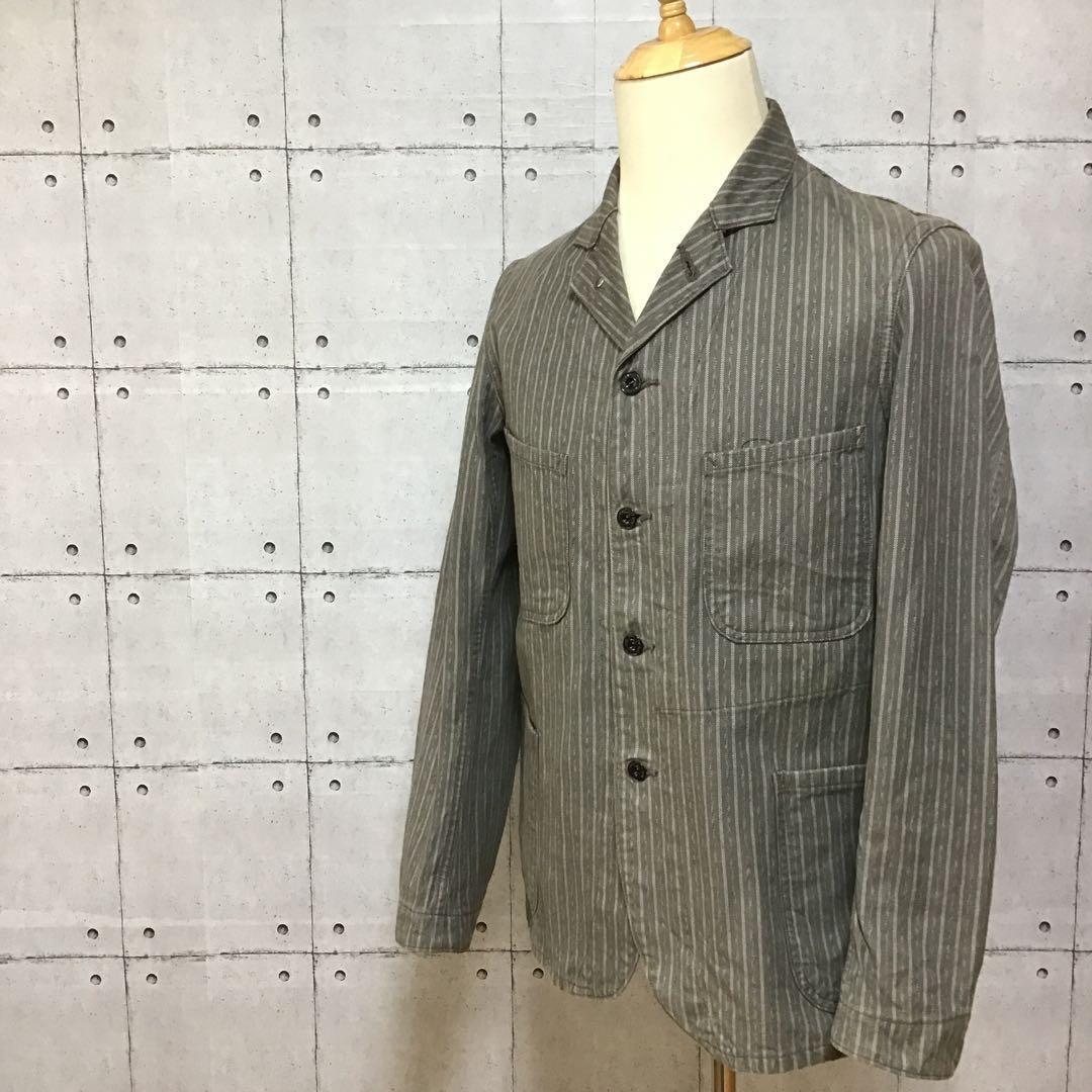 シュガーケーン　フィクションロマンス　ストライプ　カバーオール　３８　グレー