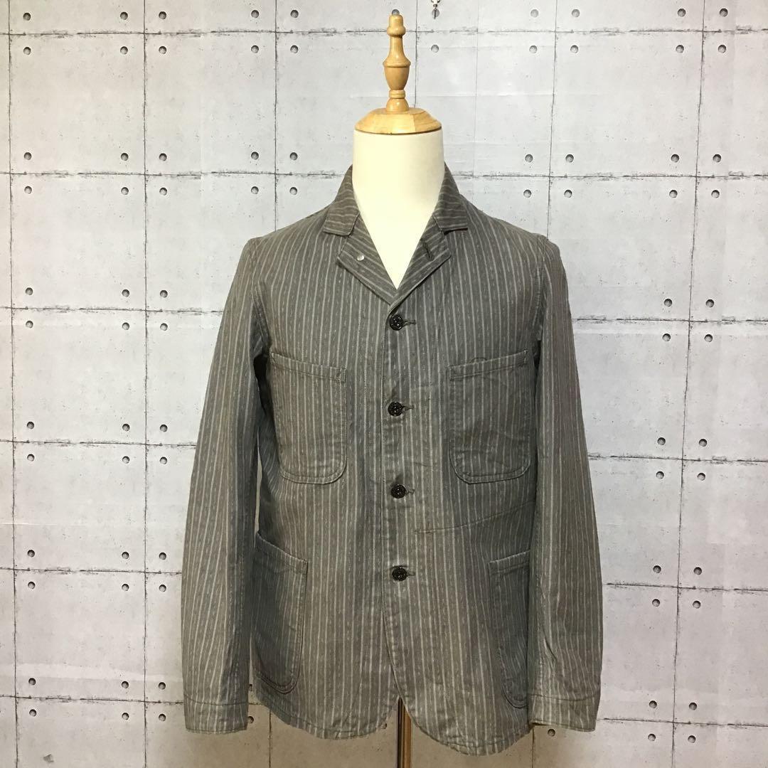 シュガーケーン　フィクションロマンス　ストライプ　カバーオール　３８　グレー