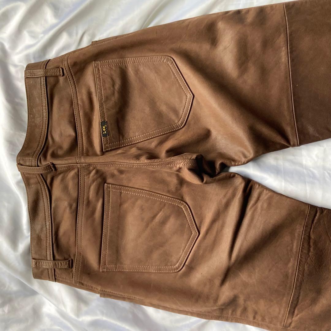 Lee Riders レザーパンツ ブラウン 30
