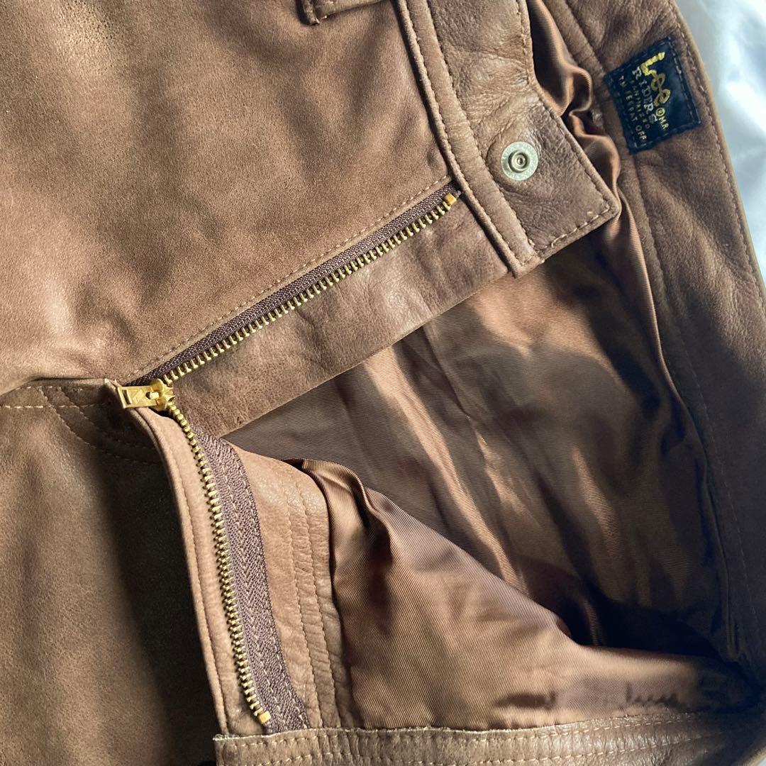 Lee Riders レザーパンツ ブラウン 30