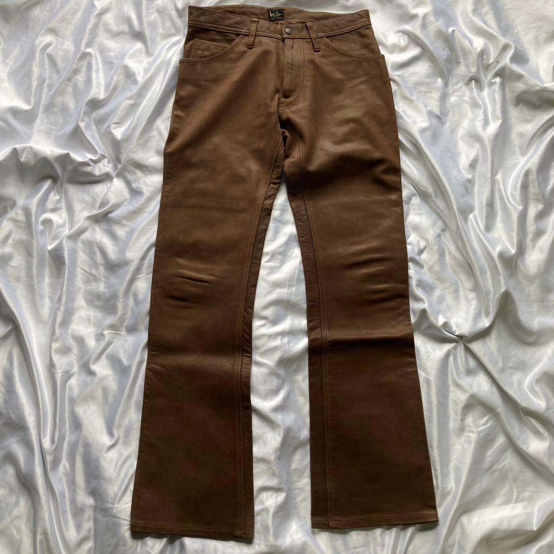 Lee Riders レザーパンツ ブラウン 30