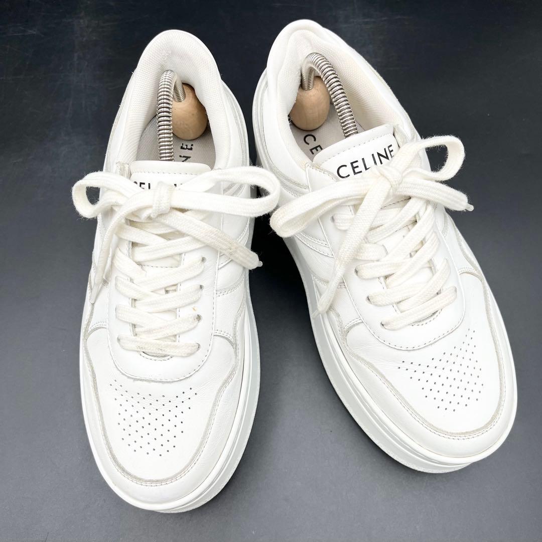 美品✨ セリーヌ ブロックスニーカー 厚底 白 レディース スニーカー