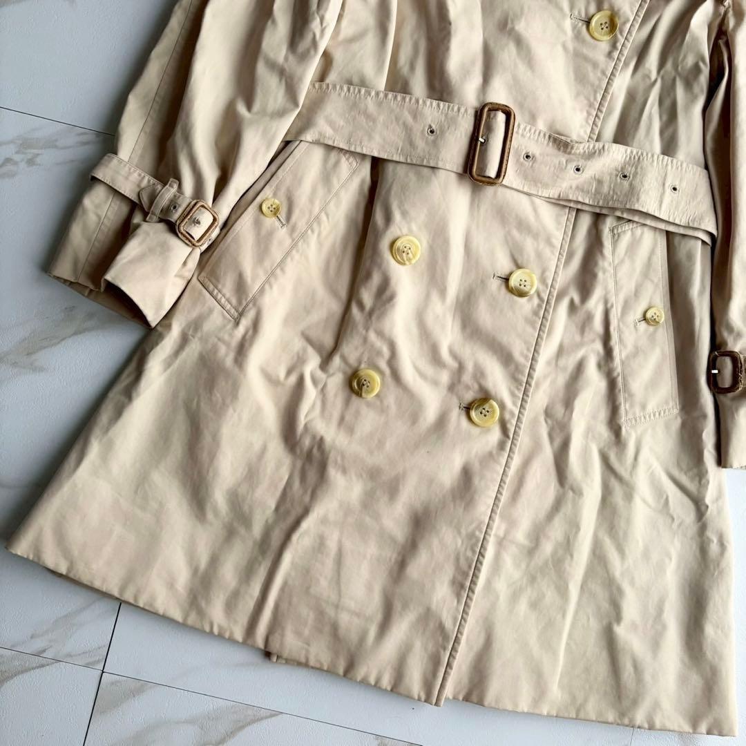 人気◆バーバリー ベルト付き トレンチ コート ベージュ チェック M