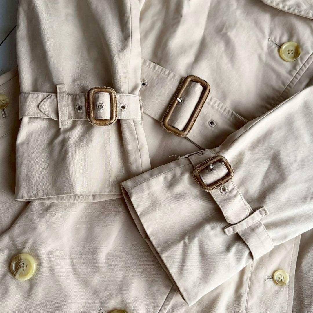 人気◆バーバリー ベルト付き トレンチ コート ベージュ チェック M