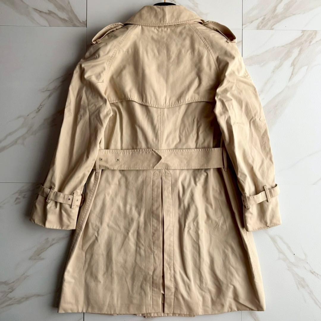 人気◆バーバリー ベルト付き トレンチ コート ベージュ チェック M