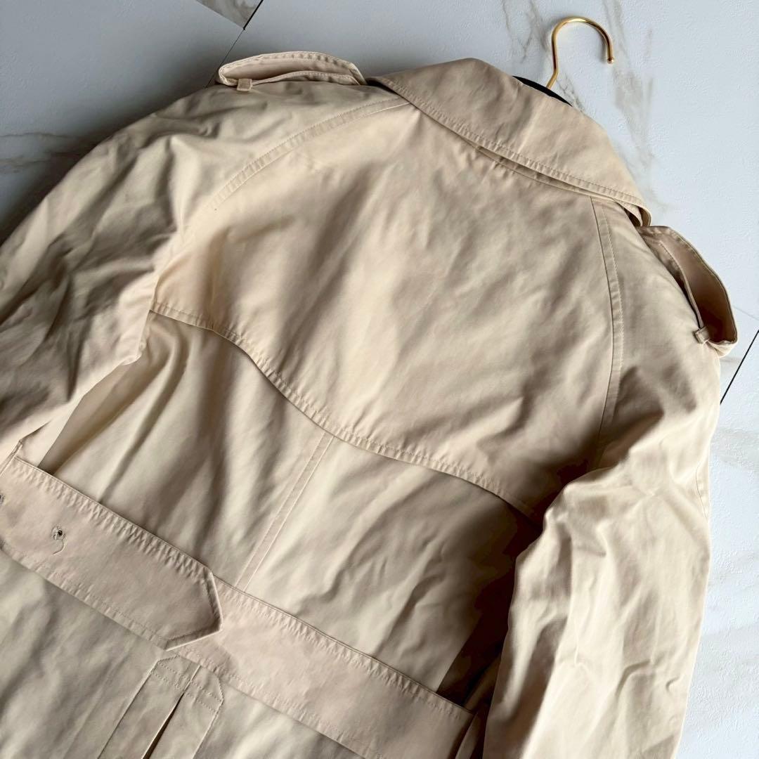 人気◆バーバリー ベルト付き トレンチ コート ベージュ チェック M