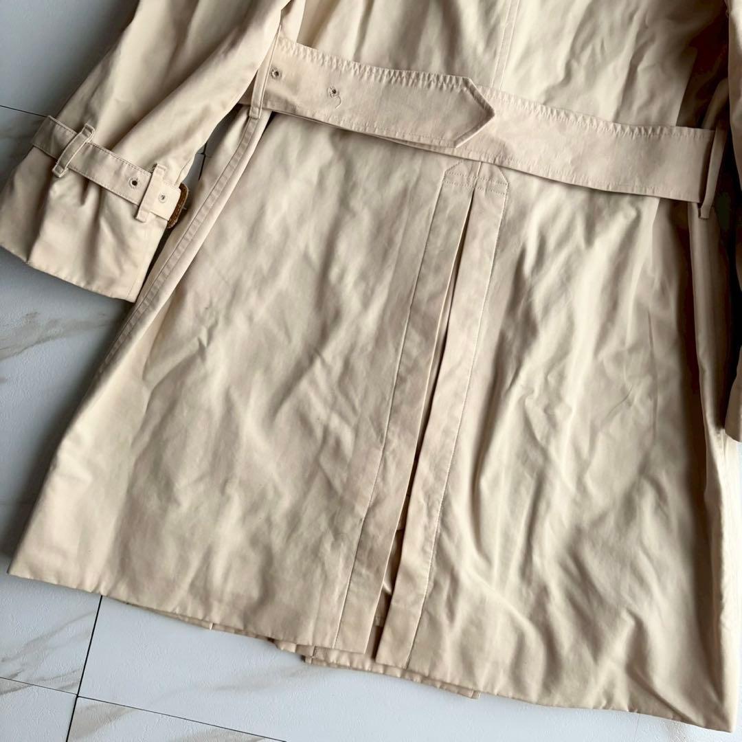 人気◆バーバリー ベルト付き トレンチ コート ベージュ チェック M