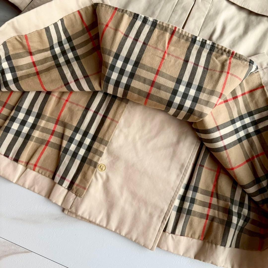 人気◆バーバリー ベルト付き トレンチ コート ベージュ チェック M
