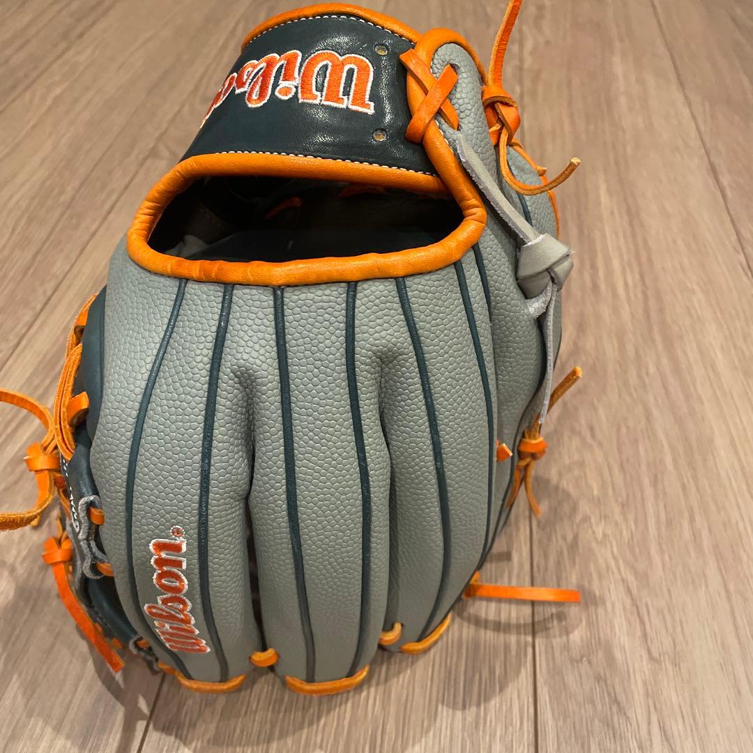 Wilson 軟式グローブ グレー/オレンジ