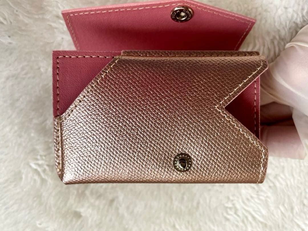 S-1【新品•未使用•箱つき】アブラサス小さな財布 プラム シャンパンピンク