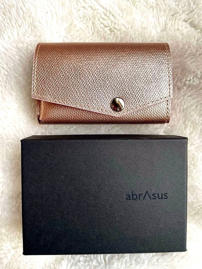 S-1【新品•未使用•箱つき】アブラサス小さな財布 プラム シャンパンピンク