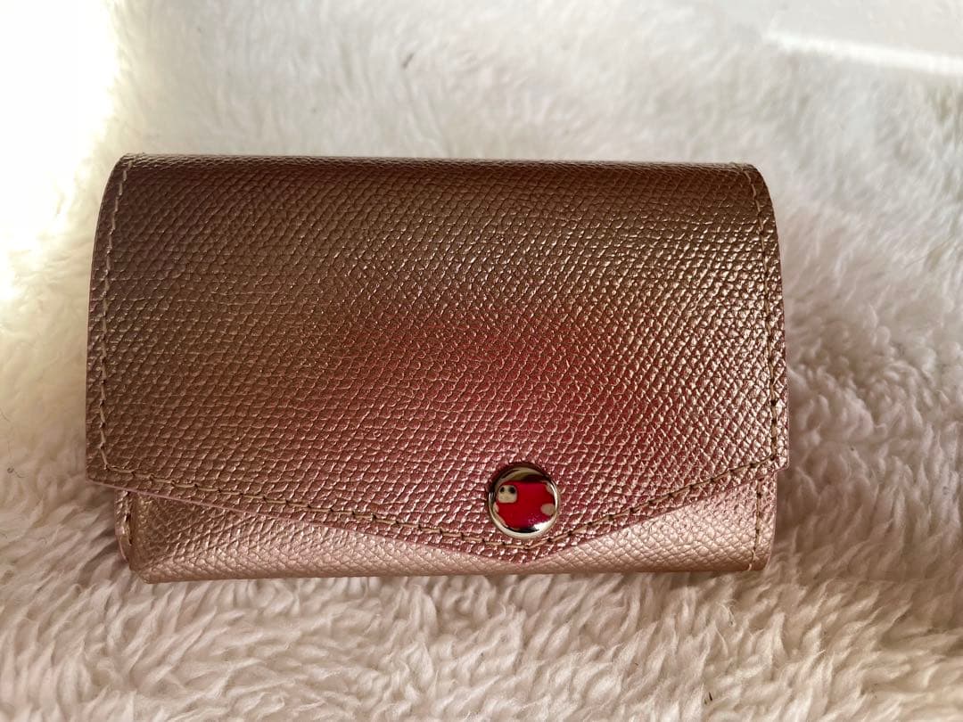 S-1【新品•未使用•箱つき】アブラサス小さな財布 プラム シャンパンピンク