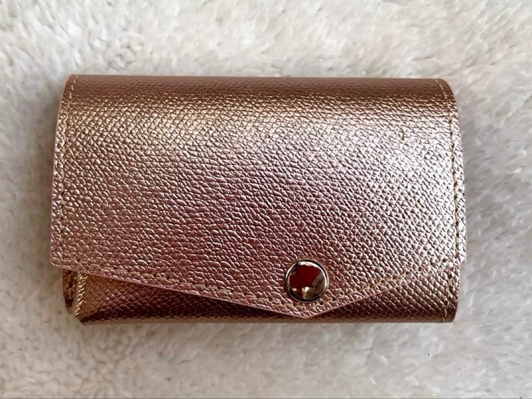 S-1【新品•未使用•箱つき】アブラサス小さな財布 プラム シャンパンピンク