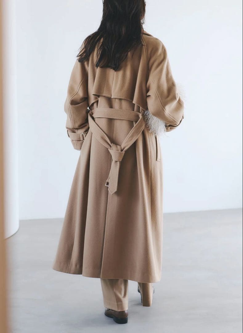 【新品】ánuans ウールトレンチコート　キャメルM
