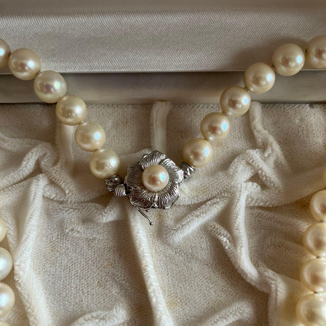 真珠のネックレス シルバー留め具